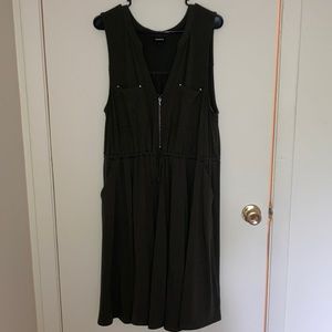 Olive green torrid Size 2 zip front shirt dress